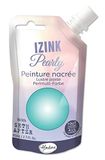 Aladine - Izink Pearly – parelmoerverf – ultra dekkend, voor alle ondergronden – DIY en creatieve vrije tijd – zachte drinkfles 80 ml – mintgroen