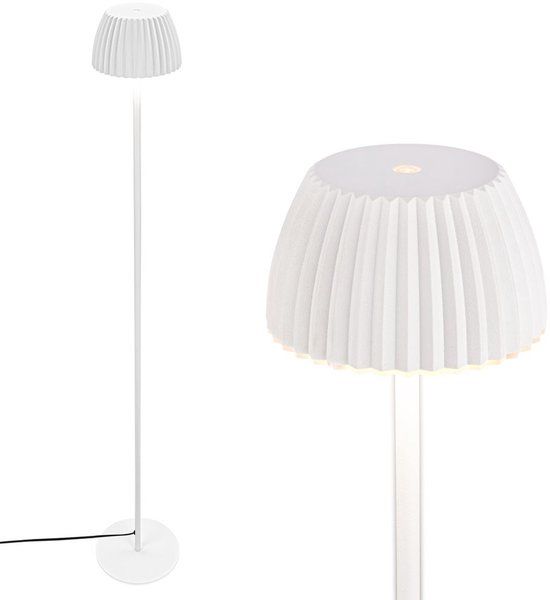 B.K.Licht BRILONER Luca - Vloerlamp - dimbaar - aanraakfunctie - geheugenfunctie - lichtkleur warm wit - Ø19 x 124 cm - antiek wit