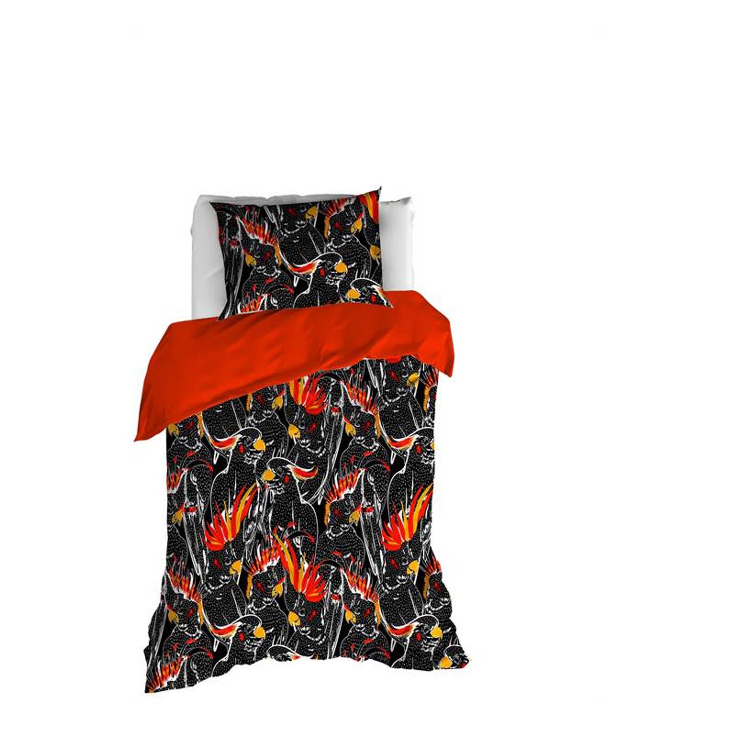 De Witte Lietaer Dekbedovertrek Perrot Rood - Eenpersoons - 140 x 200/220 cm - Katoen
