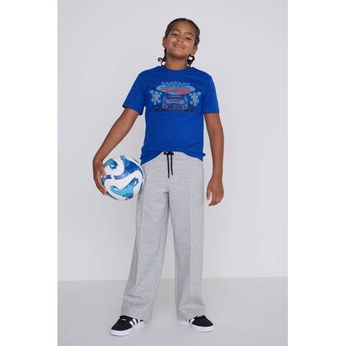 Coolcat unisex wide leg joggingbroek Misha met Plooi Blauw Jongens Katoen - maat 122/128