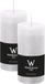Wiedemann Bougie cylindrique/bougie pilier - 2x - bougie rustique - blanc - 6 x 12 cm - 69 heures de combustion