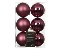 Decoris boules de Noël en polystyrène 8cm couleur rose 6 pièces