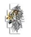 Homemania Feline-afbeelding, 5 dieren per woonkamer, meerkleurig, 95 x 0,3 x 60 cm, HM205MDF210, MDF