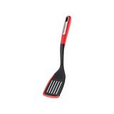 FLORINA Bakspaan van Siliconen (34 cm) | Bakspaan MARS met Antislip Soft-Touch Handvat | Keerspatel met Ophangoog | Hittebestendige Keukenhulp | Vaatwasmachinebestendig | Kleur: Rood/Zwart