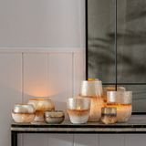 3198 BigBuy Home Kaarshouder 18 x 18 x 14 cm Kristal Grijs Wit