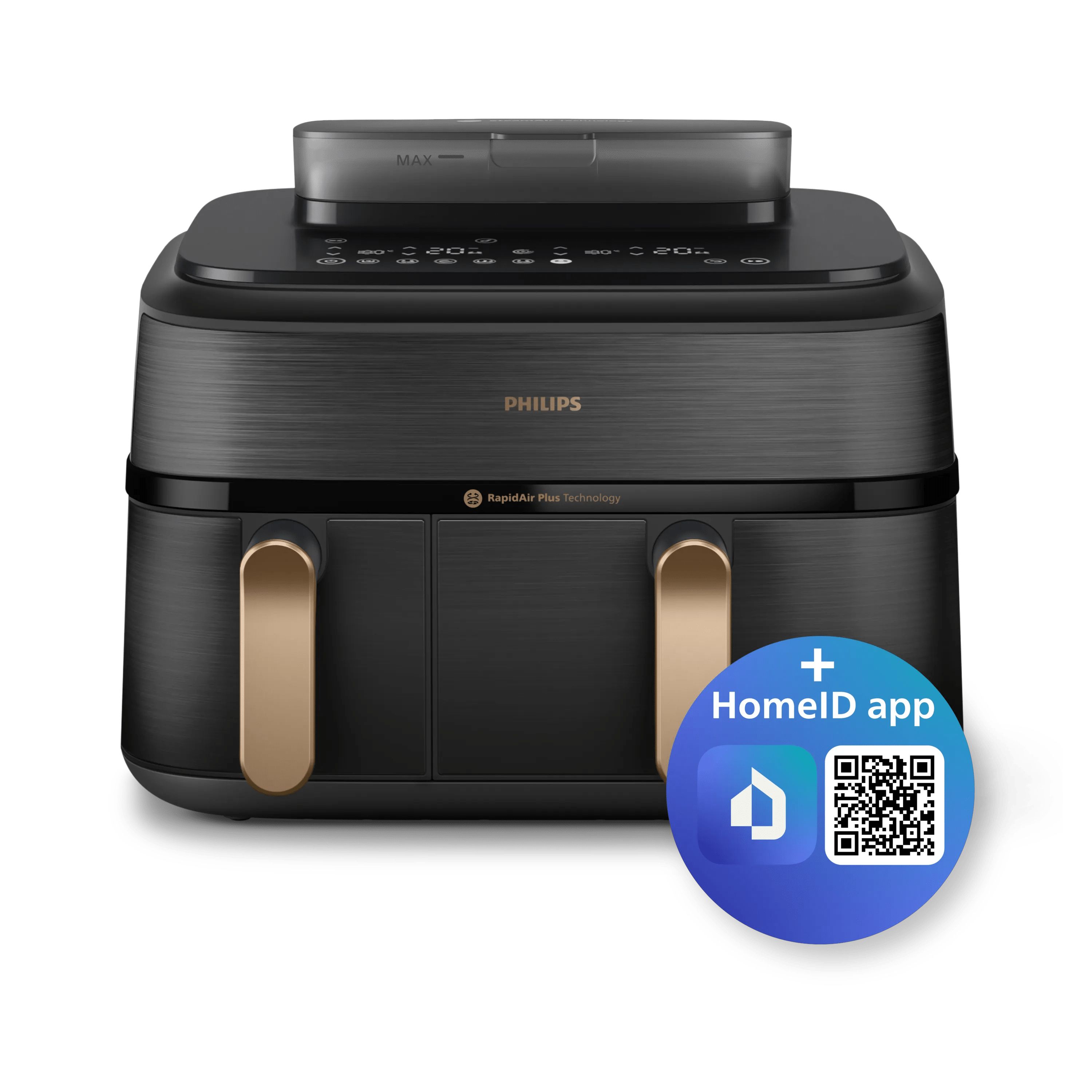 Philips 5000 series NA552/00 Airfryer - Dubbel - 9L - 2750W - Zwart