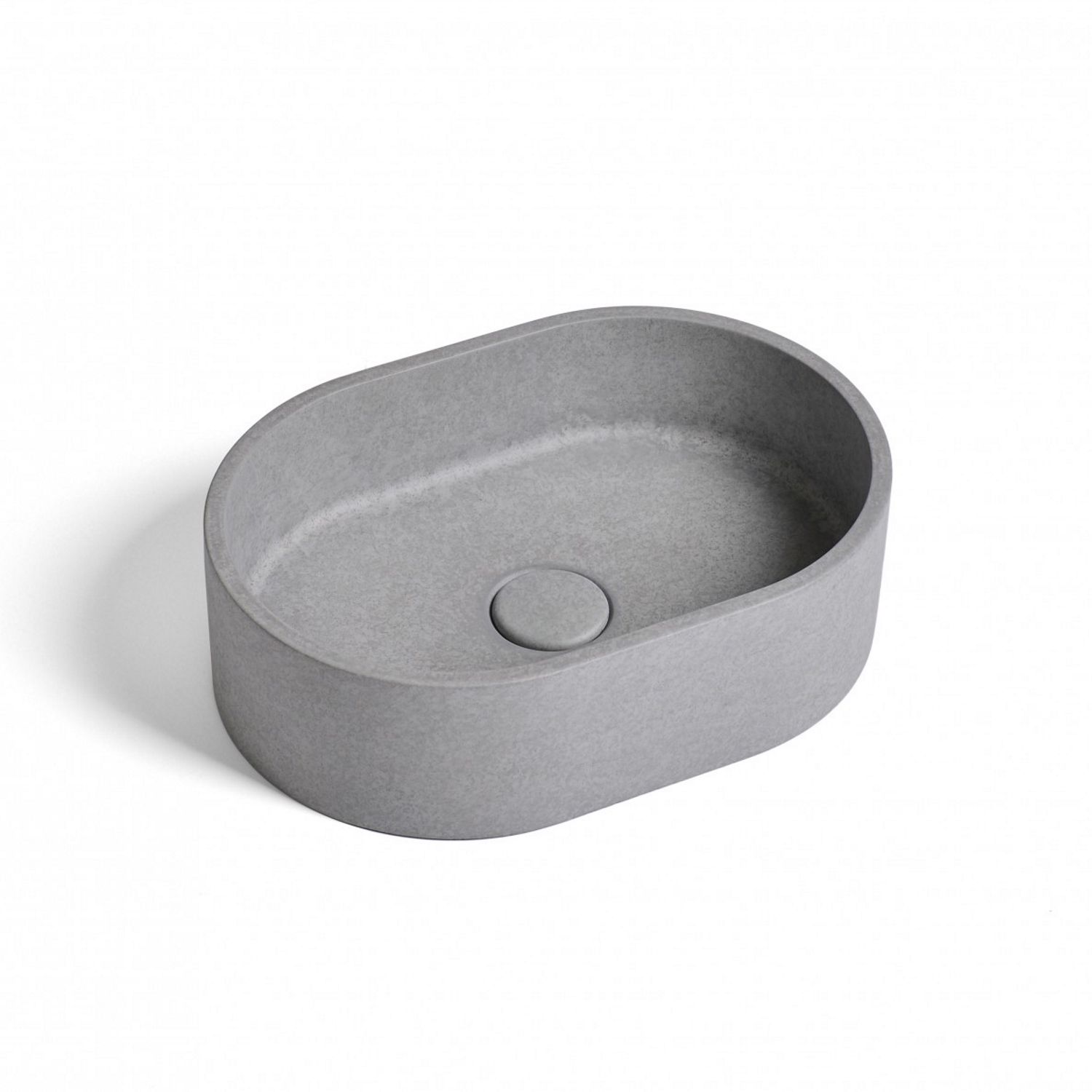 Ideavit idea.rock Waskom Ovaal 40x28x12 cm Beton Grijs