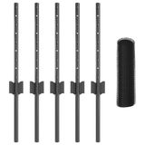 vidaXL Zeshoekig gaashek met palen 10 x 0,4 m PVC-coated staal grijs