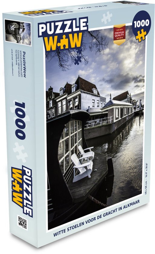 MuchoWow Puzzel Alkmaar - Boot - Gracht - Legpuzzel - Puzzel 1000 stukjes volwassenen