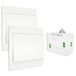 MOES RF433 Draadloze schakelaar, batterijloos, draadloze lichtschakelaar, geen batterij, wandlichtschakelaar, zelfvoorzienend, geen bedrading nodig, wandplaatzender (2-weg set), wit