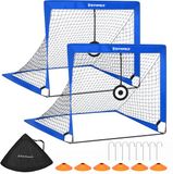 SONGMICS Voetbaldoel Set van 2 voor Kinderen - Blauw
