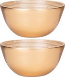 Merkloos / Sans marque Dille & Kamille Schaaltje/kommetje - 2x - goud - bamboe - D14 cm - Serveerschaaltje