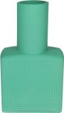 Bellatio Design Vase - turquoise - verre dépoli - 6 x 23 cm - vase