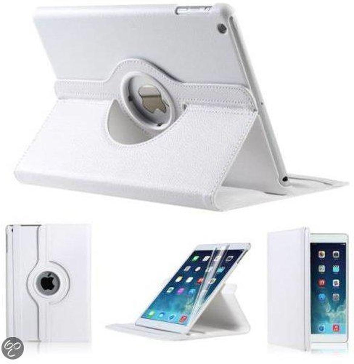 - iPad Mini 1 2 en 3 Hoes Cover Multi-stand Case 360 graden draaibare Beschermhoes Wit