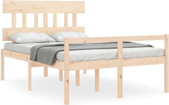 vidaXL Seniorenbed met hoofdbord massief hout 120x200 cm