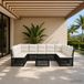Maison Exclusive - Salon de jardin, 10 pièces, 9 places, noir, en résine tressée (poly-rattan)