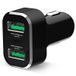 RAM Mounts RAM-GDS-CHARGE-USB2QCCIG 36W Chargeur de voiture universel avec 2 ports USB-A, Quick Charge 3.0, Noir/Argent