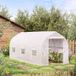 Serre Tunnel 4x2x2m Blanc Anti-UV 6 Fenêtres Filet Entrée Enroulable Métal Peint