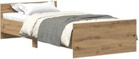vidaXL Bedframe zonder matras, Artisan-eikenhout, 75x190 cm, houtvezel