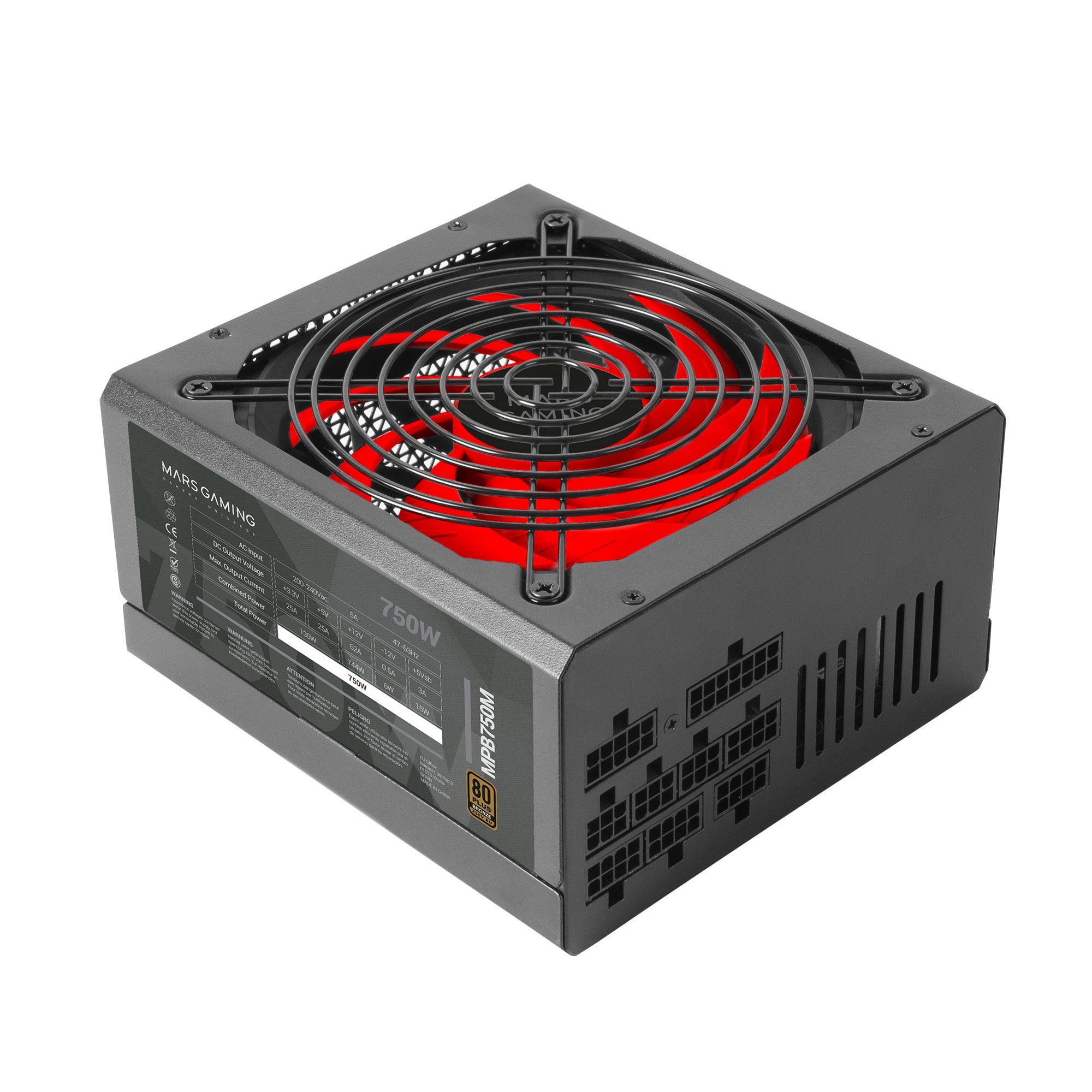 Mars Gaming MPB750M - 750W Power Supply - 80+ Bronze - Fully Modular - Black