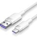 Watio Wave Gevlochten USB-A naar USB-C kabel, 2 m, wit