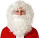 Atosa Verkleedpruik voor heren met krullen - De kerstman - wit - met volle baard en snor