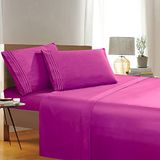 Elegant Comfort Luxe Zachte 1500 Draad Graaf Egyptische Kwaliteit 3-Delig Vel Rimpel en Fade Bestendige Beddengoed, Diepe Zak