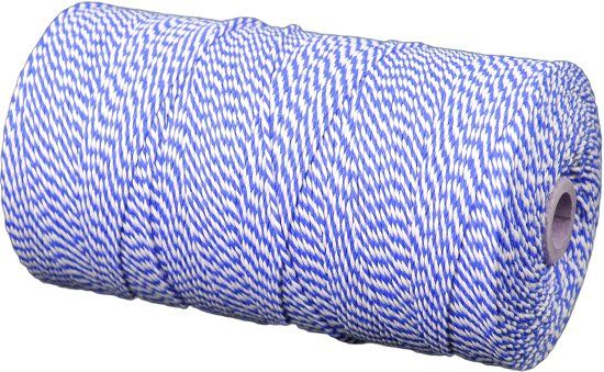 Passchier Terpo Katoenkoord - Blauw Wit - Touw - spoel 500gr - dikte 2mm