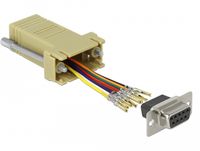 Delock 66164 Adaptateur Sub-D 9 broches vers RJ-45 Noir, Gris, Acier inoxydable