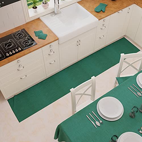 PETTI Artigiani Italiani - Keuken tapijt - Loper - Antislip - Wasbaar - 52 x 100 cm - Groen - Made in Italy