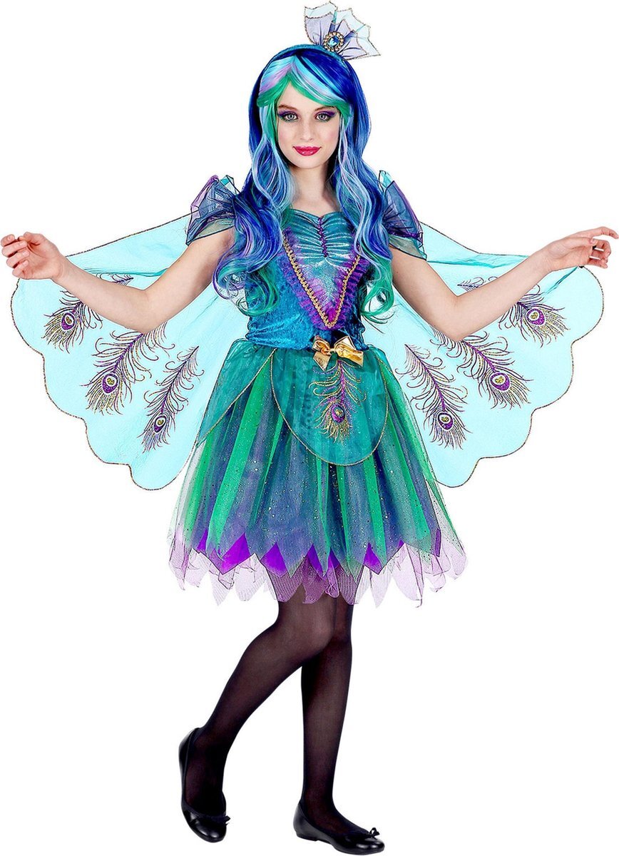 Widmann - Magische pauw outfit voor meisjes - 116 (4-5 jaar) - Kinderkostuums