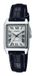 Casio Montre femme cuir noir analogique quartz argenté rectangulaire