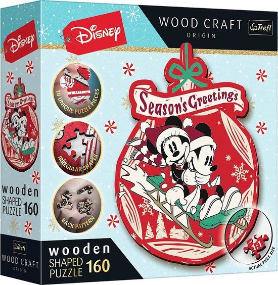 Trefl Houten Puzzel Disney Mickey Mouse Kerst 160 Stukjes