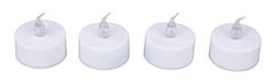 Rayher Led-theelichtjes, werkt op batterijen, 3,8 cm ø, wit, inclusief batterij, 4 stuks, 69258102