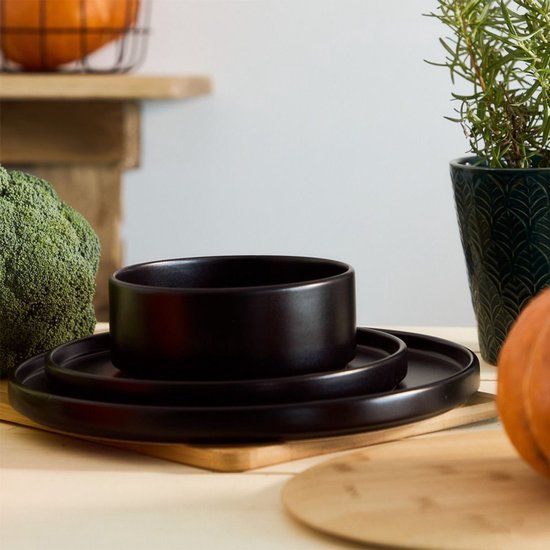 Homla FAMELIO Kom Zwart Keramiek Rond 14 cm