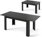 COSTWAY Table à manger, extensible, 120/158 x 70 cm, table de cuisine/table à manger pour 4-6 personnes, charge maximale 110 kg, forme rectangulaire, noir vintage