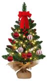 Merkloos Kerstgroen Kerstboom kunstkerstboom - 60 cm - 20 leds - Kerstgroen - Tafelmodel