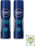 Nivea Men Fresh Ocean Déodorant Spray - 150 ml - 2 pièces