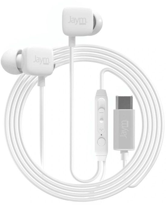 Jaym, Bedrade in-ear USB-C oortjes met microfoon en afstandsbediening, Wit