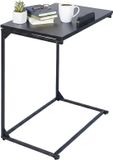Merkloos Relaxdays bijzettafel, C-tafel, kantelbaar, 66 x 55 x 35 cm (h x b x d), zwart
