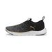 PUMA Softride Remi Slip-on Knit hardloopschoenen voor Dames, Zwart/Grijs/Goud, Maat 35,5
