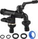 Sans marque Robinet extérieur double 1/2" - pour jardin, machine à laver - laiton - noir