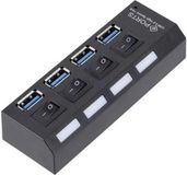 Allteq USB hub - 4 poorten - USB A female - Busgevoed - Inclusief USB A naar Micro USB B kabel - Zwart