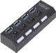 Allteq USB hub - 4 poorten - USB A female - Busgevoed - Inclusief USB A naar Micro USB B kabel - Zwart