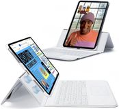 ESR Ascend Keyboard Case Geschikt voor iPad Pro 12.9 (2022/2021/2020/2018) - Toetsenbord Hoes met Trackpad - Verlichte Toetsen - Book Case met Standaard - Magnetisch Uitneembaar - Wit