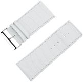 Pure Grey Horlogeband kalfsleder Louisiana-structuur bandbreedte 40 mm wit, onderkant ook kalfsleer nubuck daarom anti-allergisch