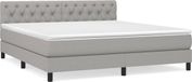 vidaXL Boxspring met matras stof lichtgrijs 160x200 cm
