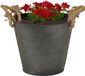 Mega Collections Emmer/plantenpot/bloempot Old Rope - zink - antraciet - D18 X H18 cm