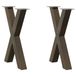 vidaXL Pieds de table 2 pcs forme x 60x(72-73) cm acier naturel