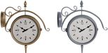 DKD Home Decor Muurklok Kristal Grijs Gouden Ijzer Traditioneel
